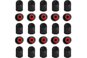 JUSTTOP 25 PCS Tire Valve Stem Caps, Anti-Leak Wheel Rim Air Valve Stem Caps with O Rubber Ring Seal, Dustproof Tire Valve St