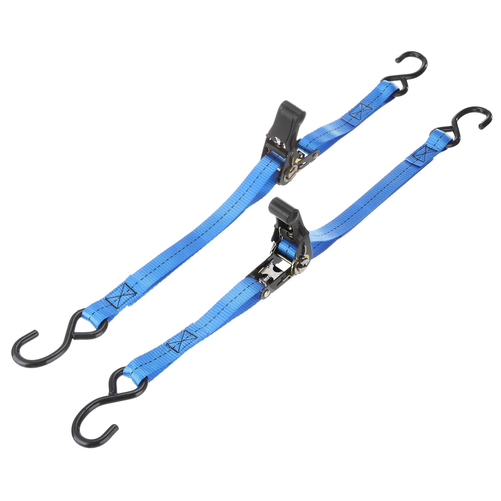 PATIKIL Boat Trailer Transom Tie Down Straps 25mm x 1 m / 1"x3.3', 1763lbs Break Strength Ratchet Adjustable Straps with S Hook for Marine Trailing Boating, Blue