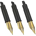 Set of 3 Hongdian Fountain Pen Nibs Gold Trim (Fine, Extra Fine and Bent Nib) for Black Forest 1850, M2, 1851, 1843, 6013, 517D, 517S, 525,H1, H3, A3, 1843 and 920 Series