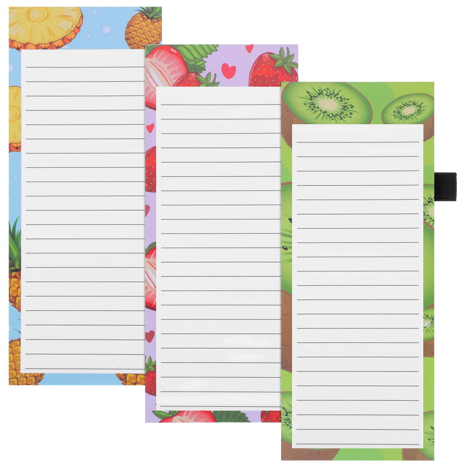 Thboxes 3 Pack Magnetic Shopping List Pad for Fridge, To Do List Pad 180 Sheets Tear off Magnetic Notepad for Fridge with Pen Loop for Shopping, Locker, Filing Cabinet, 21 X 9 cm
