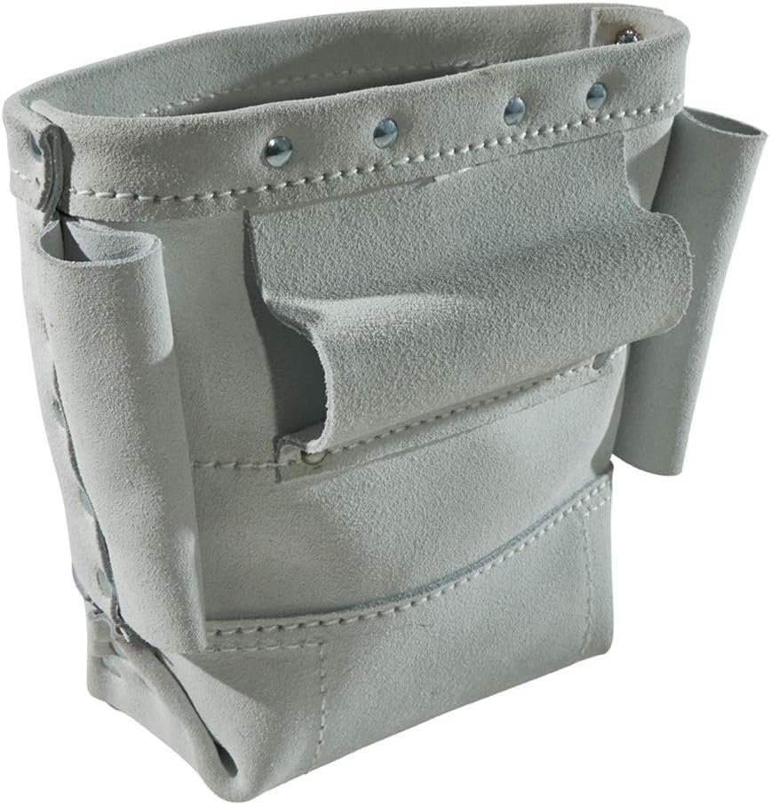 Klein Tools 5416T Tool Bag, Bull-Pin and Bolt Pouch, No. 4 Canvas with Tunnel Connection, 5 x 10 x 9-Inch - - 