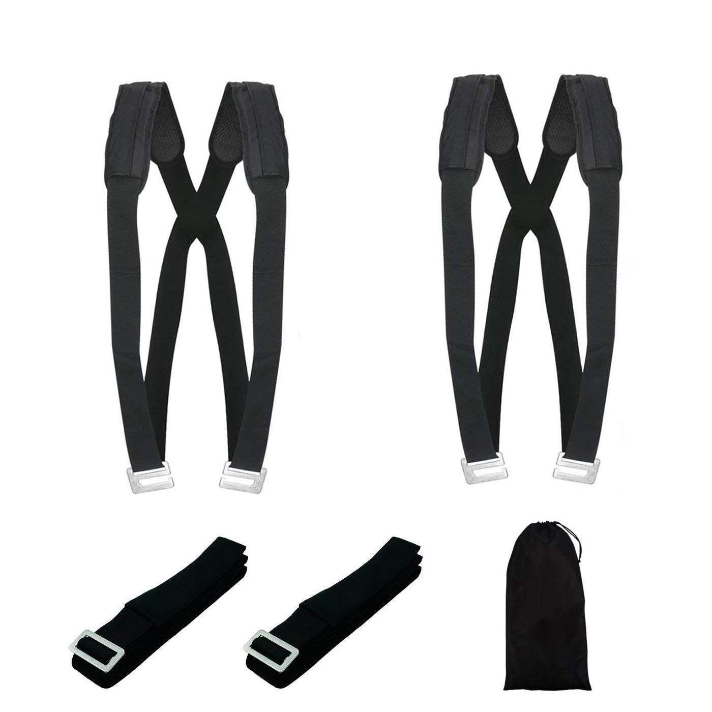 3 Cinghie Per Trasporto Scatole Con Maniglie - Nylon Resistente, Portata 90 Kg, Lunghezza 1,9 M - Nero - 2