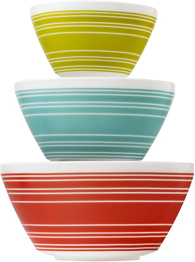 Pyrex Vintage Charm Memory Lane 3 Piece Mixing Bowl Set, inspired by
