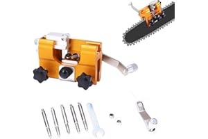 Feilium Sherum Universal Chainsaw Sharpener, Lilcher Chainsaw Sharpener, Sherum Chain Saw Sharpener, Chainsaw Chain Sharpening Jig with Sharpening Bits, Fast & Precise Sharpening Tool (Yellow-Small)