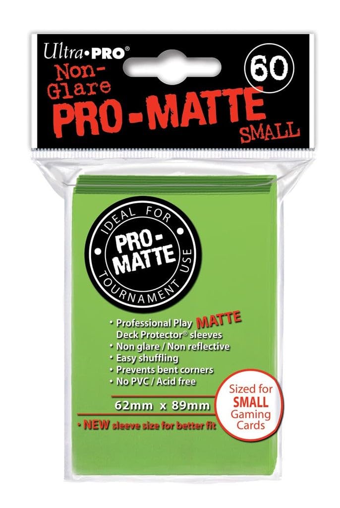 Ultra PRO PRO-Matte Kartenhüllen – Small Size – Grün – 60 Sleeves für kleine Karten (62 x 89 mm) – Mattierte Hüllen für TCG wie Yu-Gi-Oh! & Vanguard – Nicht passend für Standardkarten — image 1