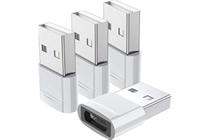 QIANLINK USB C Female to USB Male Adapter (4-Pack),Type C to USB A Charger Cable Adapter for iPhone 11 12 13 14 15 Pro Max,Samsung Galaxy S24 S23 S22 Ultra,Google Pixel 7 5 3,Apple iWatch Watch Series 7 8 SE