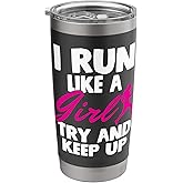 Running Jogging Girl Runner Marathon Stainless Steel Insulated Tumbler