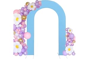 HAINARverS 7.2FT Wedding Open Arch Cover Spandex Fitted Stretchy Arch Stand Covers,U-Shaped 2-Sided Chiara Backdrop Cover for Party Birthday Ceremony Baby Shower Banquet Arch Decoration(Dusty Blue)