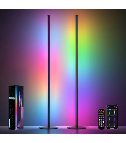 Eastfine LED Corner Floor Lamp, Ambient Lighting 2 Pack One