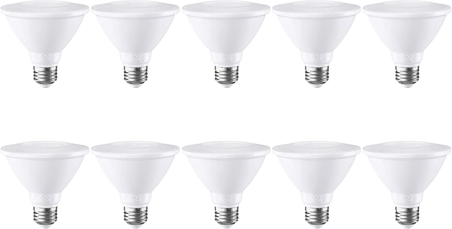 TORCHSTAR 10-Pack PAR30 Short Neck LED Bulbs, Dimmable 11W Spotlight Bulb, 850 LM, 70W Equivalent, E26 Base, 3000K Warm White, Energy Star & UL Listed: Home Improvement