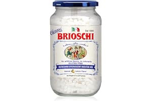 Brioschi Italian Lemon Flavored Refreshing Effervescent | Digestive Aid, Heartburn, Upset Stomach, Acid Indigestion | Gluten Free, No Colorants, No Artifictial Flavors | 48 Servings | 8.5 oz Glass