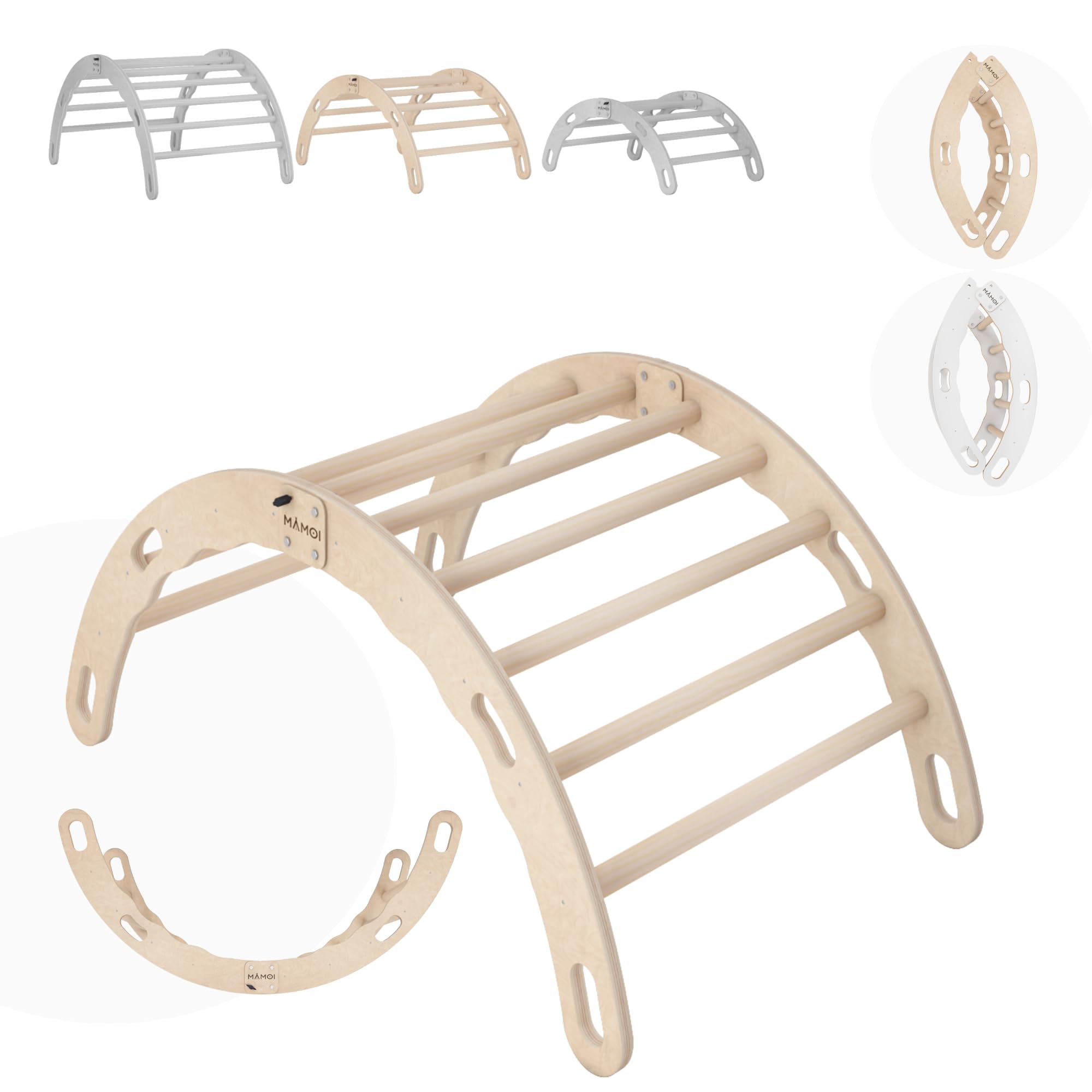 MAMOIยฎ Indoor climbing frame for toddlers, Wooden baby gym, Play gym rocker toys made of wood for toddler, Rockers climbing frame โ image 1