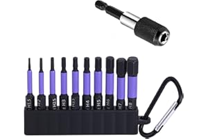 Impact Hex Head Allen Wrench Drill Bit Set H1.5-H8 Metric 1/4" Hex Shank Magnetic Screwdriver Bit with 60 mm Extension Socket