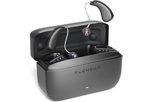 ELEHEAR Alpha Hearing Aids, AI Noise Cancellation OTC Hearing Aids for Seniors & Adults, Super Clear Sound, Long-Lasting Battery Operated Rechargeable Hearing Aid, 4 Modes, Metallic Dark Grey