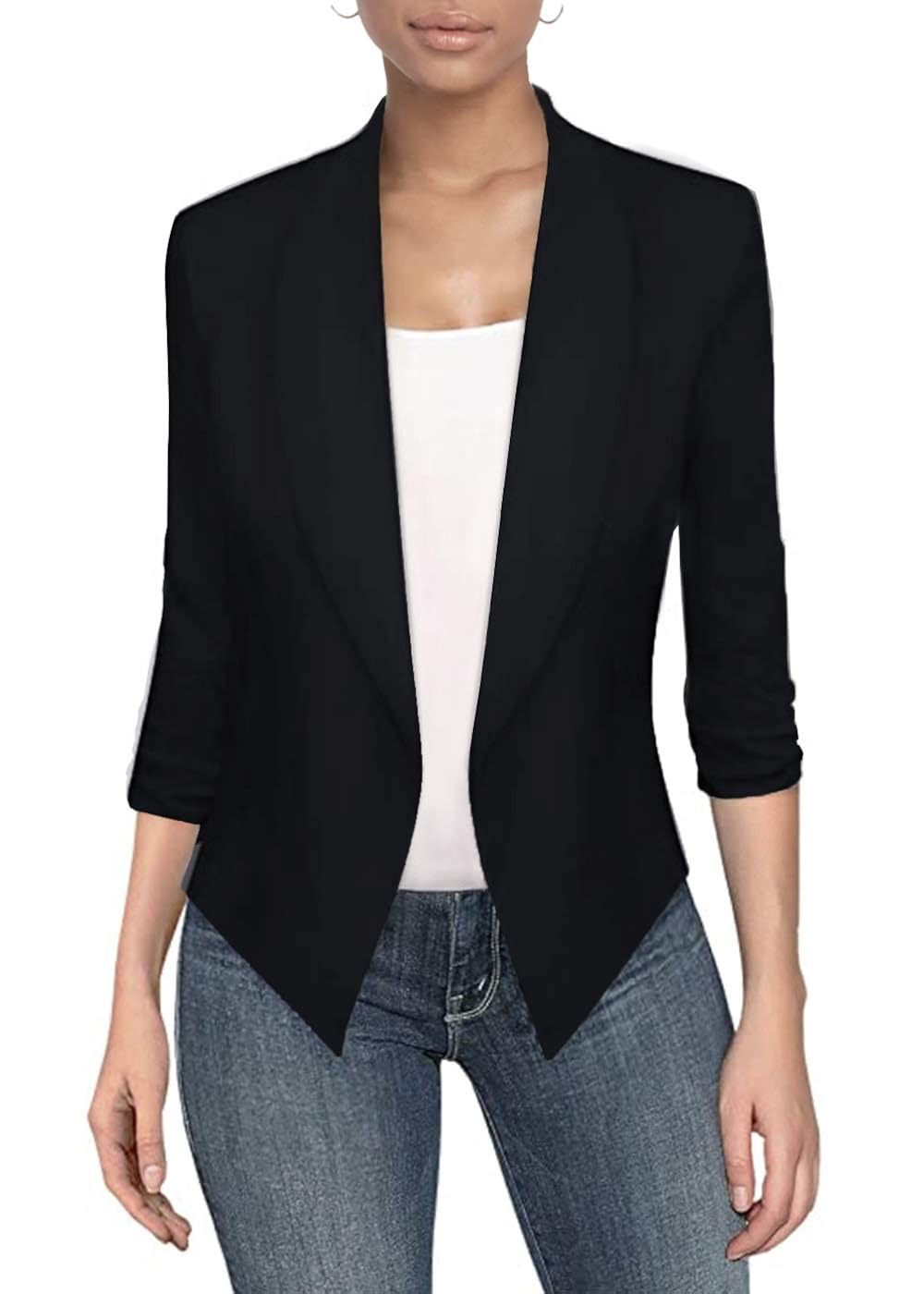 Buy Hybrid & Company Womens Office High Low Blazer Jacket, E3400-black, X-Large at Amazon.in