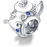 Eternalll Jewellery Teapot Cup Charm Original 925 Sterling Silver Bead for Bracelets Christmas Charm for Her Mom Wife