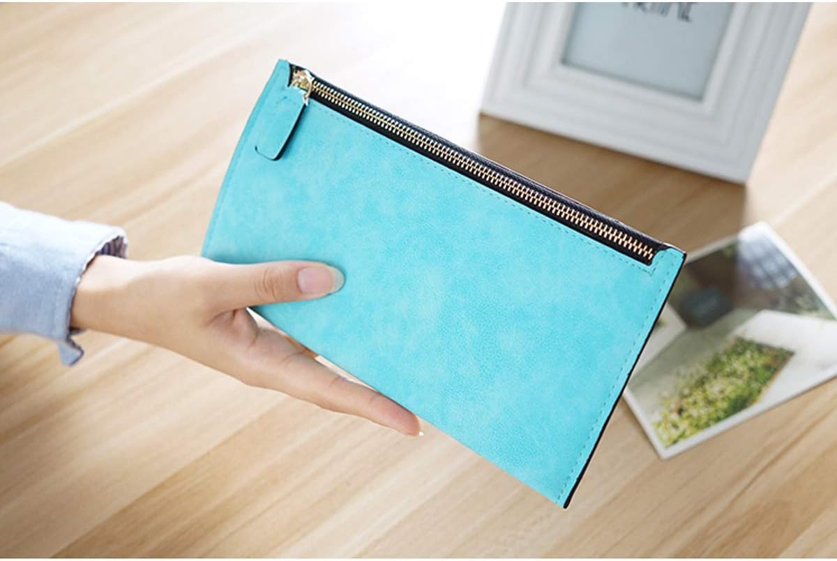 TONGBOSHI Wallet For Ladies, Long, Japanese And Korean Versions, Large Capacity, Multi-card Position, Zipper Women's Wallet, Student Wallet (Color : Blue)
