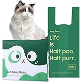 125 Count Cat Poop Bags with Handles, Disposable Litter Bags for Pet Poop, Extra-Thick Kitty Cat Waste Bags Easy Tie Leak-Pro