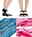 Amandir 4 Pairs Non Slip Yoga Socks Non Skid Yoga Pilates Barre Toeless Socks with Grips for Women