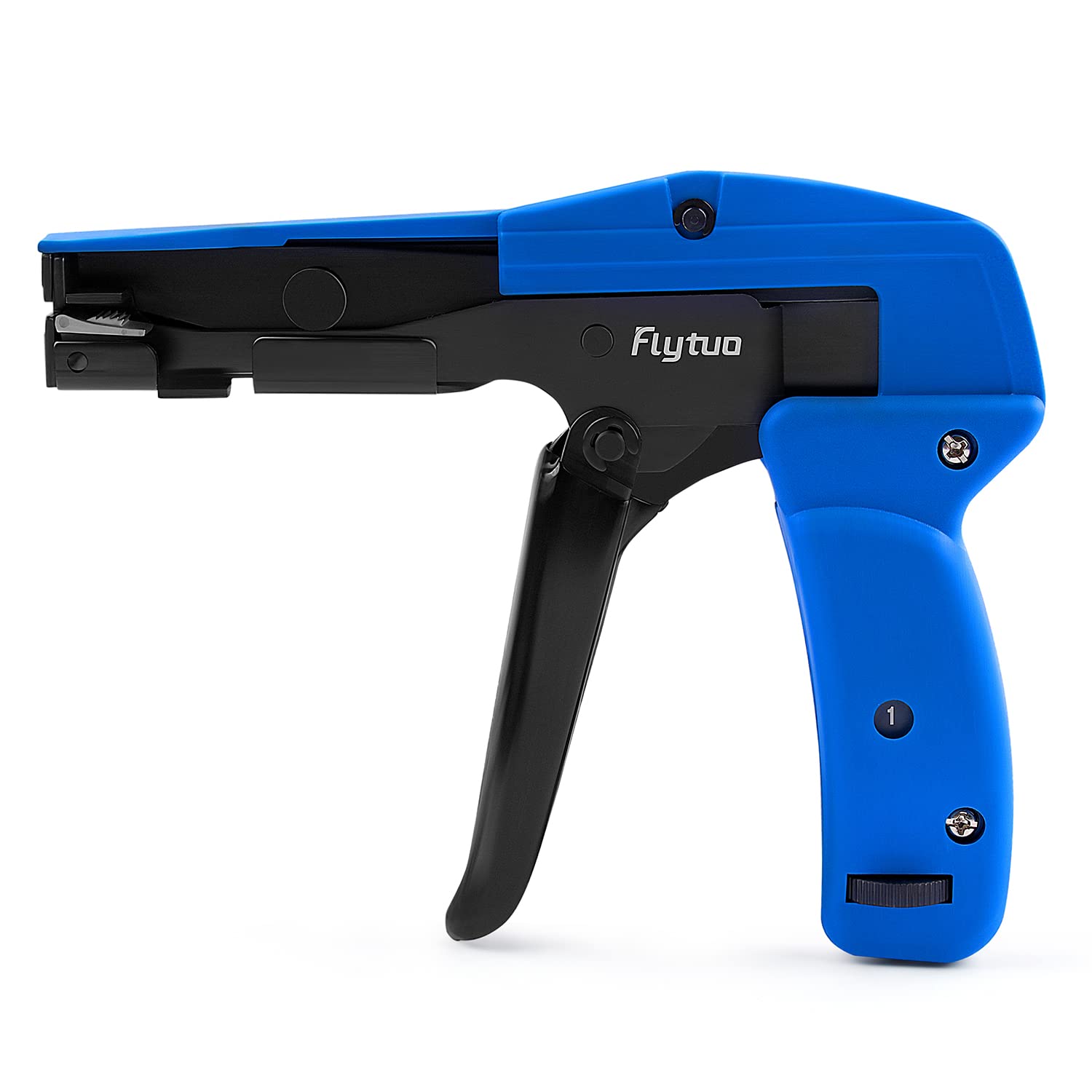 Flytuo Nylon Plastic Cable Tie Gun, All Steel Heavy Duty Cable Tie Tool with Automatic Flush Cut-Off, Professional Tensioner and Cutter for Plastic Nylon Ties
