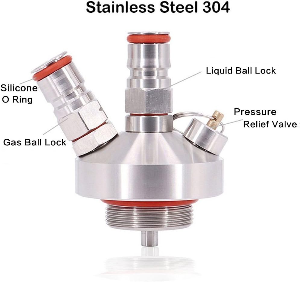 Keg Beer Dispenser,JOKBEN 304 Stainless Steel Mini Keg Beer Growler Spear Tap Dispenser for Craft Beer Growler - Image 3