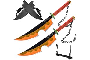 Taoyu Demon Slayer Sword About 41 inches, with Display Stand and Belt. Hashira Pillars & Protagonist Katana for Anime Cosplay Purpos, Anime Original Texture, Various Styles Available