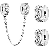 Annmors Clip Stoppers for Bracelets 925 Sterling Silver Safety Chain Security for Women Charm Bracelets