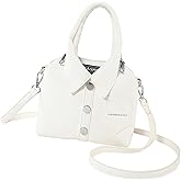 BLULILY Crossbody Bag for Women Fashion PU Leather Funny Shirt Shape Shoulder Purse Top Handle Handbag with Adjustable Strap