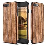 iPhone 7 Plus Case, ROCK [Grained] - Rose Wood [Origin][Non Slip] [Built-in Magnetic Metal Plate] [Wood Tactile] [Natural Wood and TPU Rubber] [Fingerprint Free] Case For Apple iPhone 7 Plus