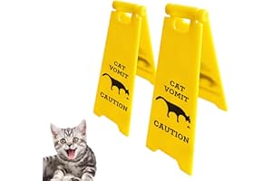 JOYLINE Mini Cat Vomit Sign - Perfect Gag Gift for Cat Lovers and Humor Enthusiasts (2-Cat Vomit Sign)
