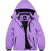 FARVALUE Girls Waterproof Skiing Jacket Windproof Winter Coat Warm Snow Coat with Removable Hood