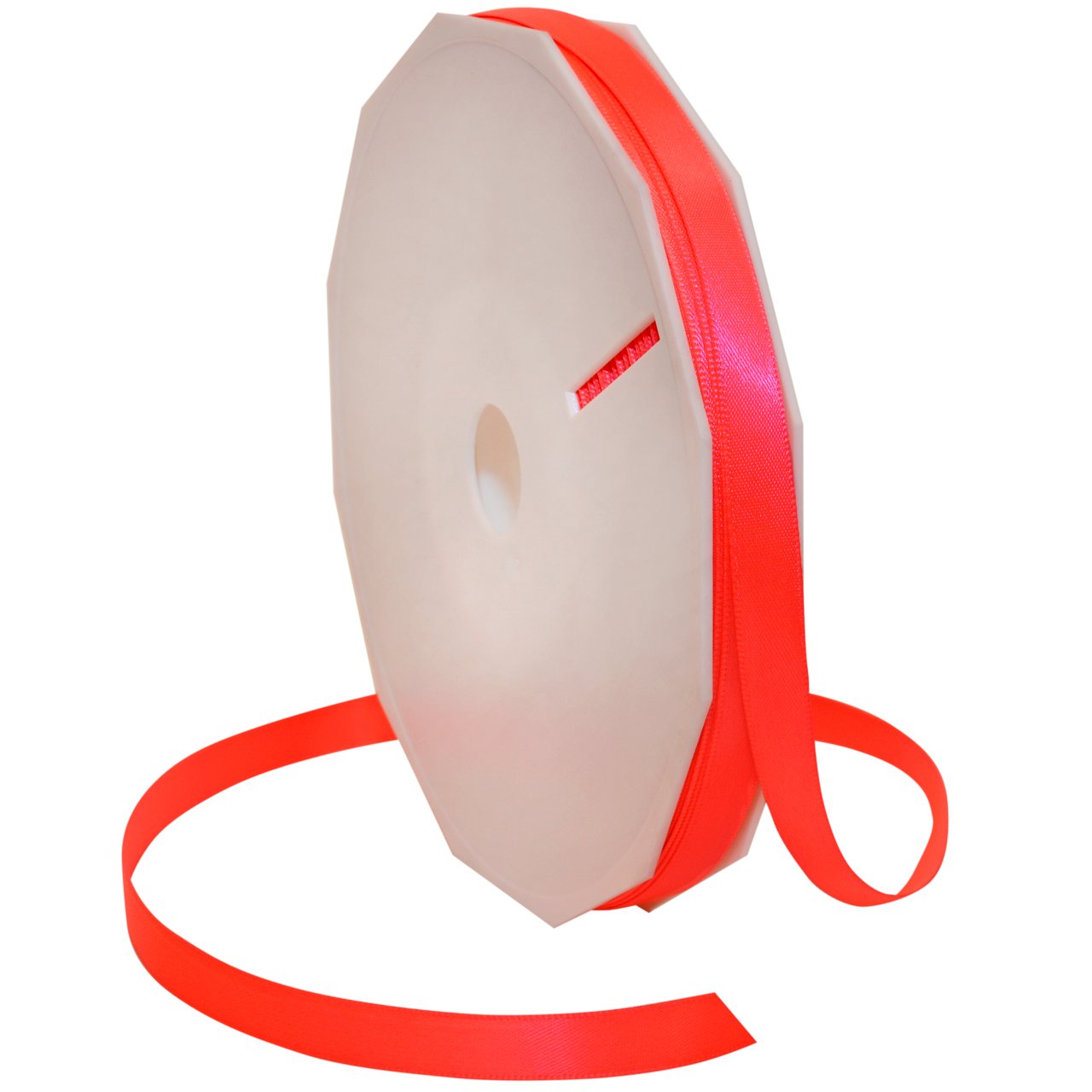 Morex Ribbon Neon Brights Satin, 3/8-inch by 50-Yard, Neon Coral (08709/50-409)