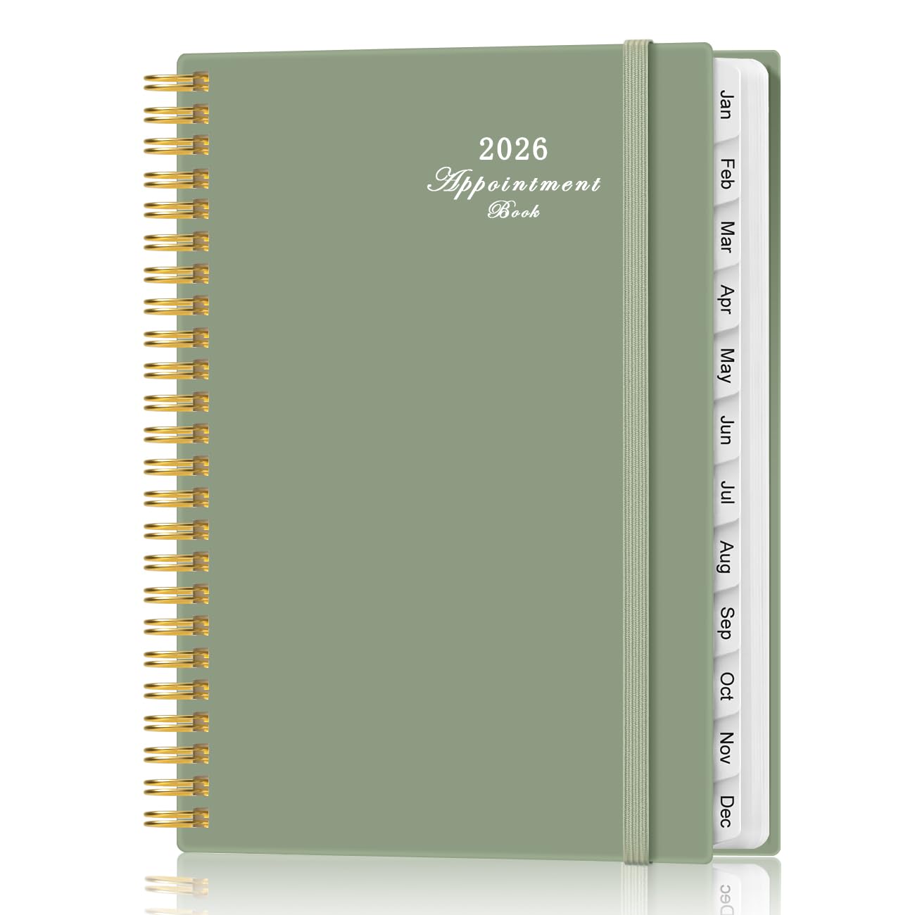 Photo 1 of 2026 Appointment Book & Planner - 2026 Daily Hourly Planner from January 2026 - December 2026, Weekly Appointment Book with 30-Minute Interval, Medium 6.4" x 8.5", Green-D