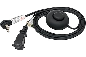 FIRMERST Foot Switch Extension Cord 6 Feet for Floor lamp, Holiday Lights, Black