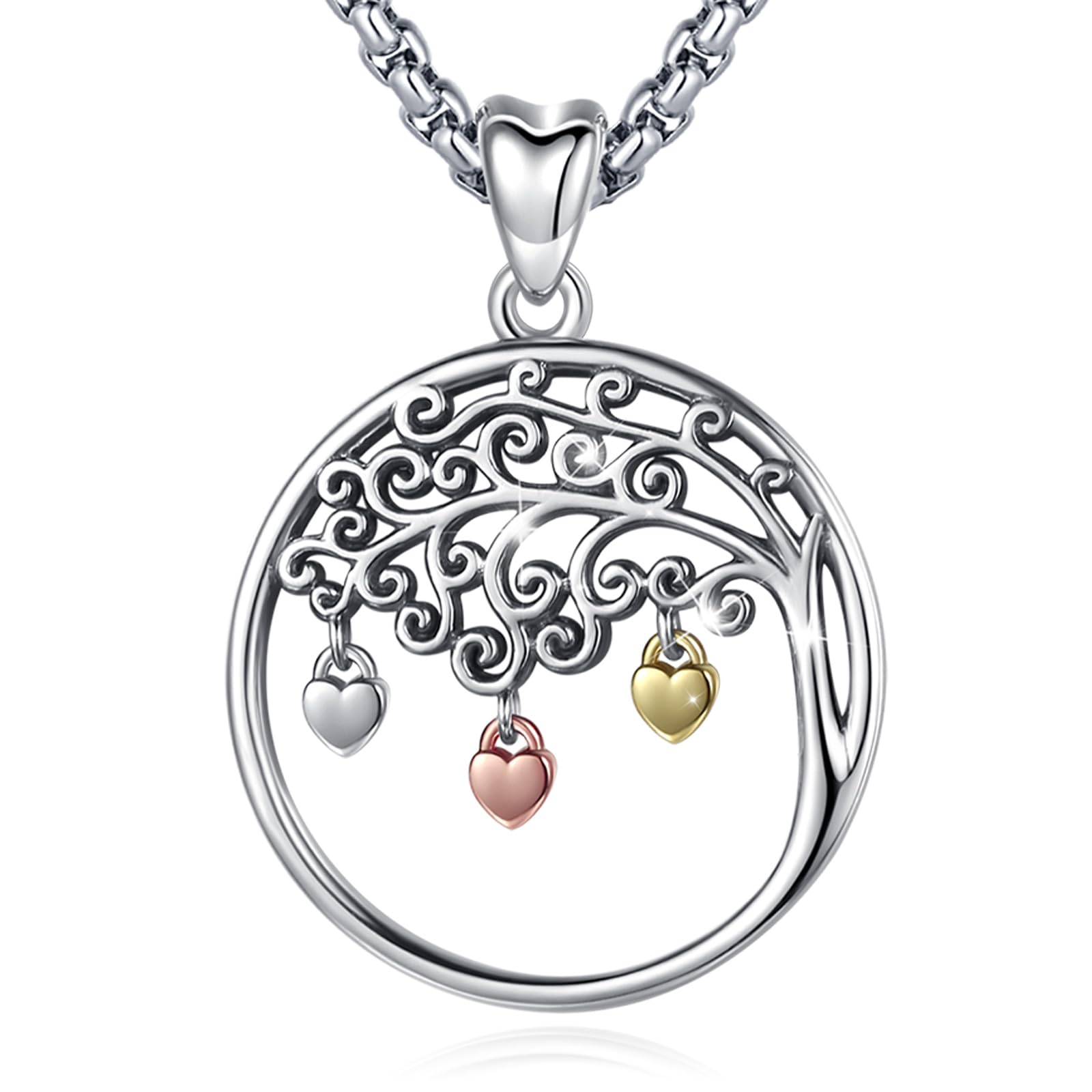 Eusense Tree of life Necklace Family Tree Pendant 925 Sterling Silver Jewellery Gift for Women