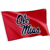 Desert Cactus University of Mississippi UM Flag - 3 x 5 Feet Ole Miss Rebels Banner, Indoor/Outdoor Durable Fabric, 100% Polyester Design (Style 1)