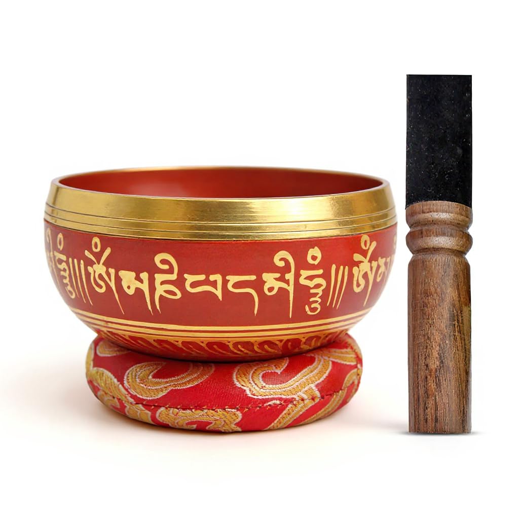 Photo 1 of Tibetan Singing Bowl Set Brass - Master Healing Grade - Authentic Handcrafted Sound Bowl by Himalayan Bazaar