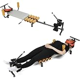 Tazauue Full Body Traction Stretch Machine, Cervical Traction Bench and Lumbar Stretch Bed, Home Spine Decompression Table with Foam Rollers, for Flexibility Training &amp; Tension Relief