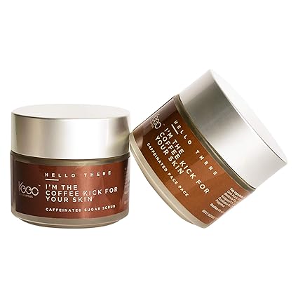 Keeo Coffee Kick Scrub and Face Pack Pure Arabica Coffee Infused for both men and Combo Pack of 2 (100 gm)