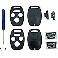Key Fob Shell Case Fit for Honda Keyless Entry Remote Car Key Housing Replacement with Free Screwdriver (Casing Only Without Blade)(Black) (Black Pack 2)