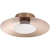 Golden Lighting Yep Luma Integrated LED Flush Mount in French Gold and Sand Nickel Shade