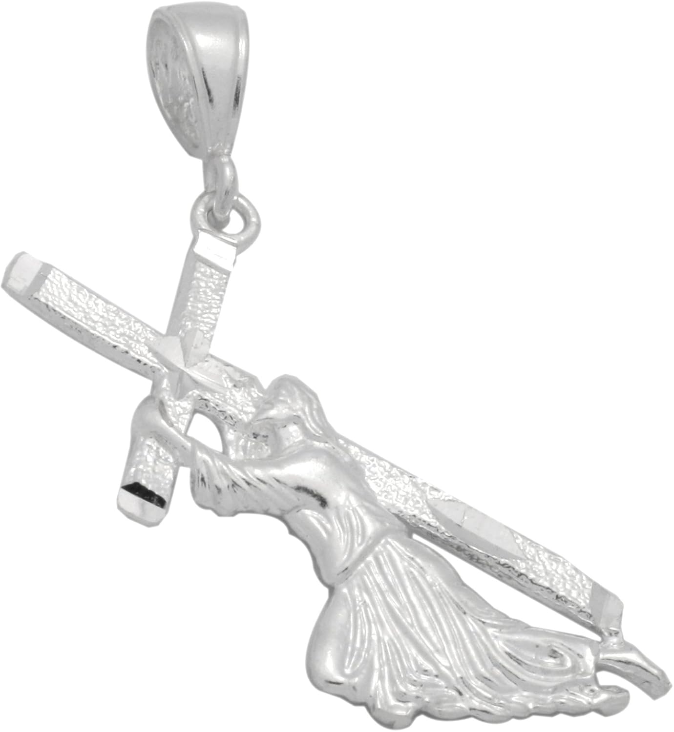 B and S Jewelry Sterling Silver Jesus Carrying Cross