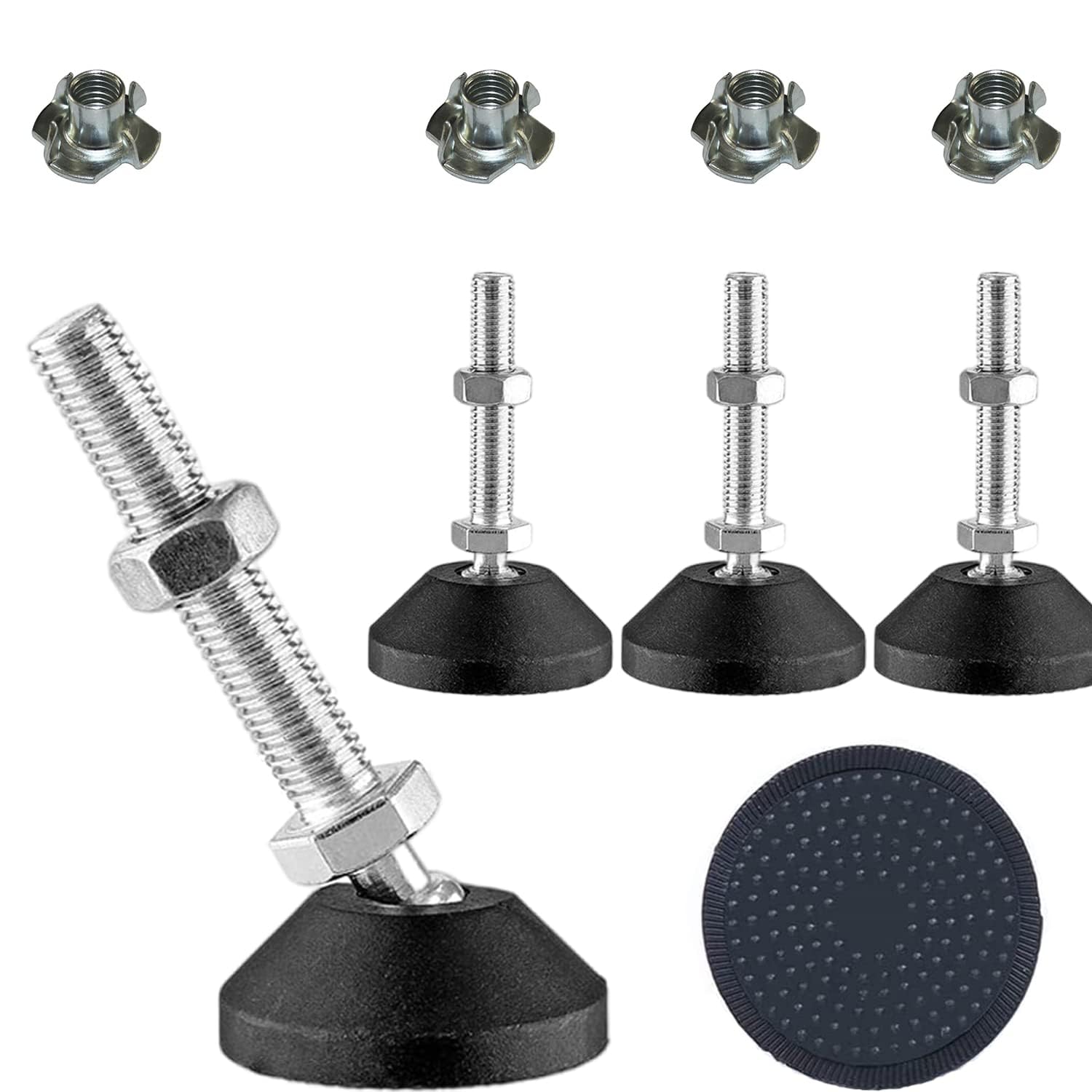 Uni-Fine Levelling Feet M10 x 50 x Diameter 40 mm, Can withstand 450 kg, Adjustable Feet for Furniture โ image 1
