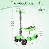 YOLEO 3-in-1 Children’s Scooter with Removable Seat LED Wheels view 2