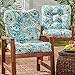 Greendale Home Fashions Outdoor Seat/Back Chair Cushion in Painted Paisley (set of 2), Baltic