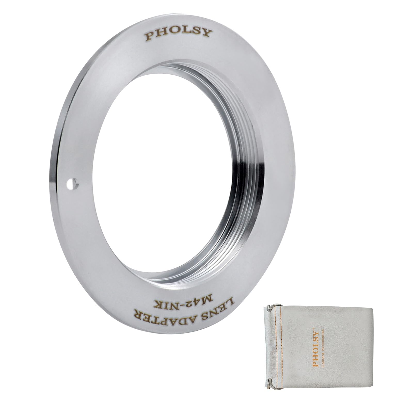 Photo 1 of PHOLSY Lens Mount Adapter Manual Focus Compatible with M42 42mm Mount Lens to Nikon F-Mount Camera Body, M42 to Nikon F