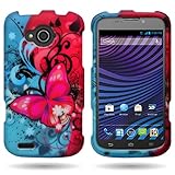 CoverON® Slim Hard Case for ZTE Reef N810 with Cover Removal Tool - (Pink Blue Butterfly)