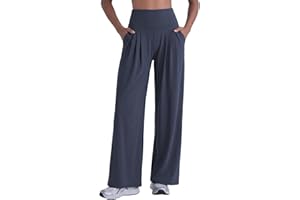 Sunzel Wide Straight Leg Yoga Pants for Women High Waisted Comfy Loose Pants Lounge Casual Soft Trousers with Pockets