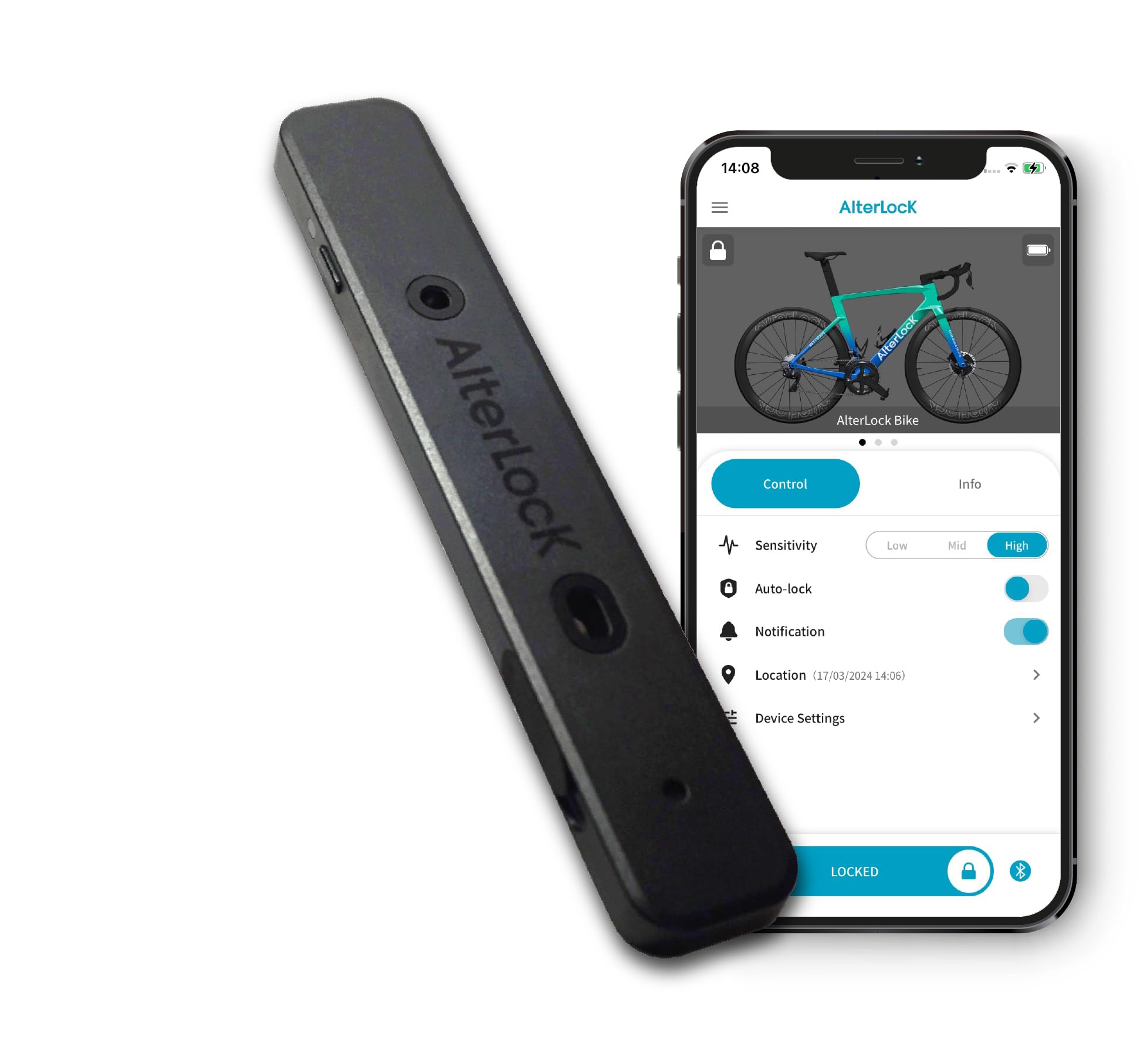 Gen3 Anti-Theft Alarm GPS/Wi-Fi Tracking Device Bluetooth/LTE-M Communication | App-Connected Bicycle Motorcycle Vehicle|Compact and Lightweight Long Run Time Waterproof Dustproof IP66