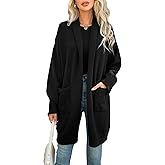 Long Cardigan Sweaters for Women Oversized Open Front Lapel Soft Knit Casual Cardigan with Pockets